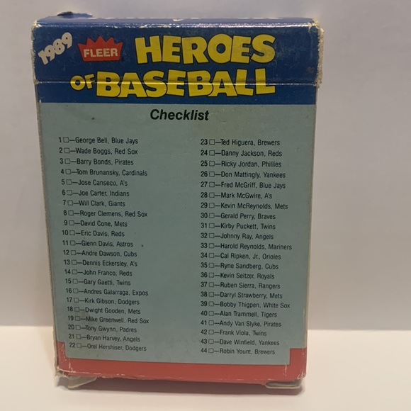 1989 Woolworth Heroes of Baseball 44 Complete Card Set (MISC7) - Picture 2 of 2